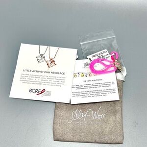 Alex Woo Breast Cancer Awareness Sterling Silver Mounted Small Cord Bracelet
